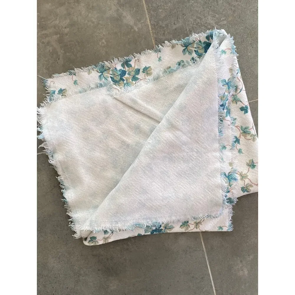 Green Foliage Vine Print Tablecloth with Fringe Edges 52